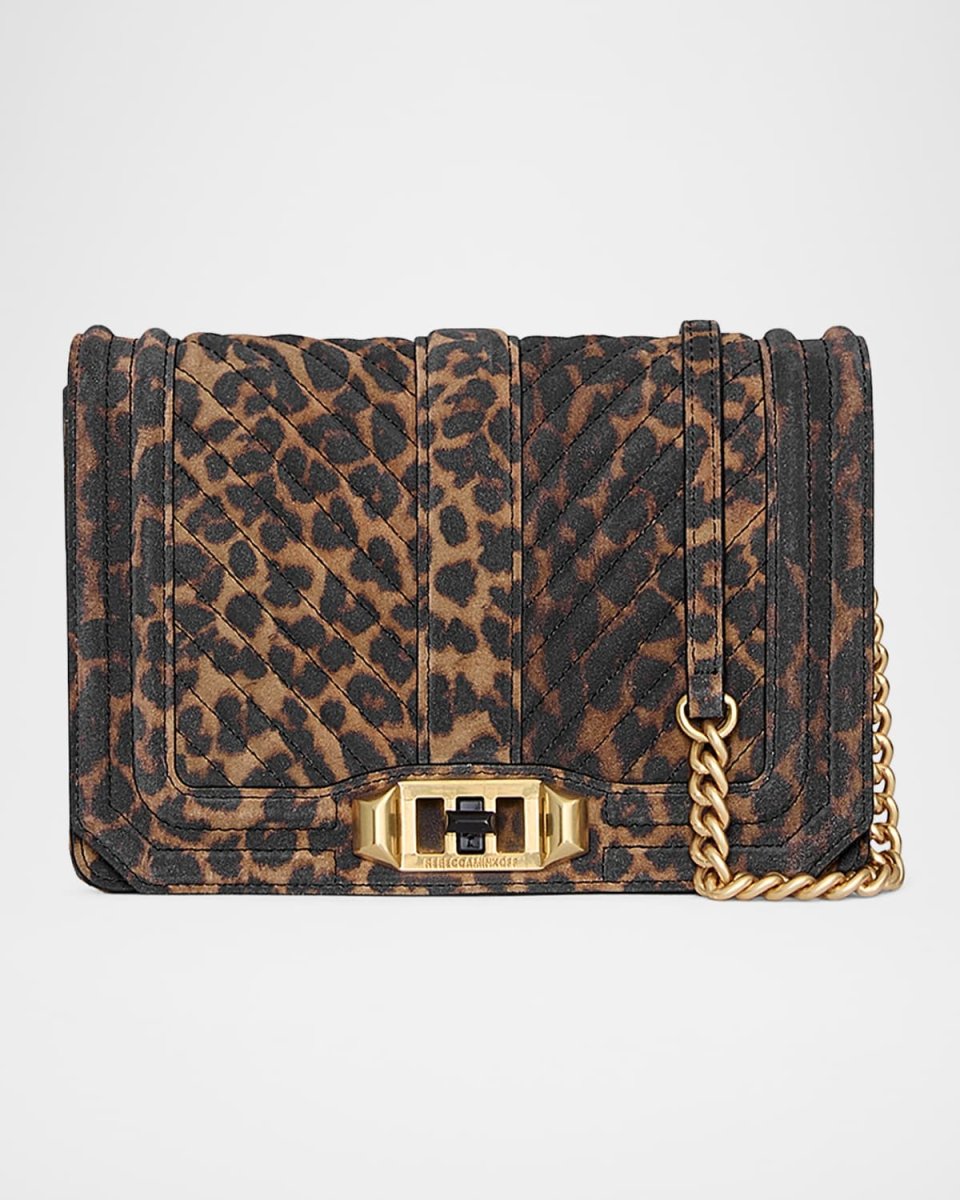 Love Small Leopard Quilted Crossbody Bag